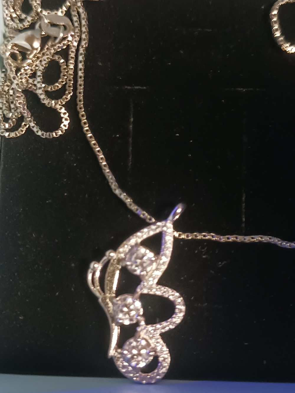 Sterling Silver Butterfly Necklace with White Stones